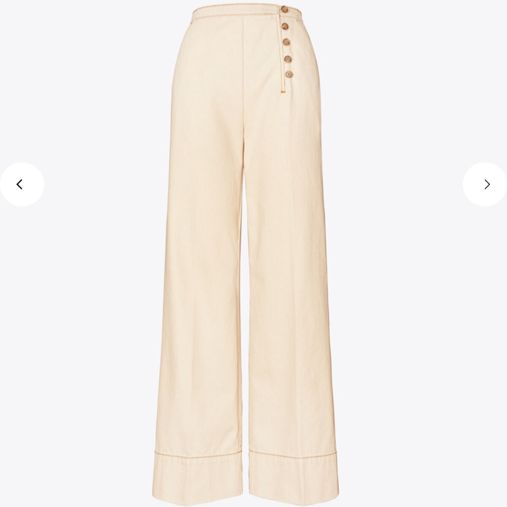 NWT Tory Burch Twill Button Front Trousers